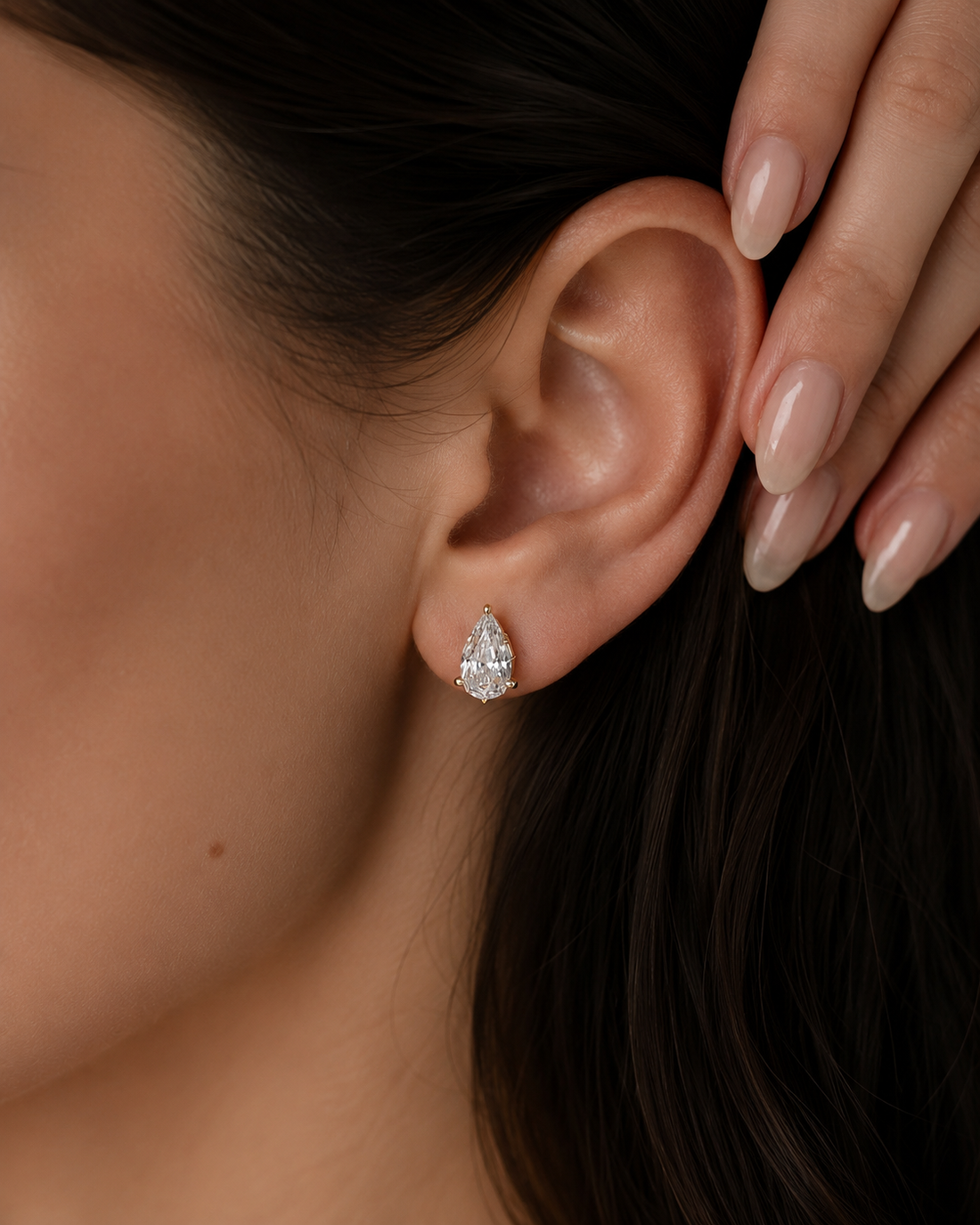 ARVLUX 1 CT Step Cut Pear Lab Diamond Stud Earrings