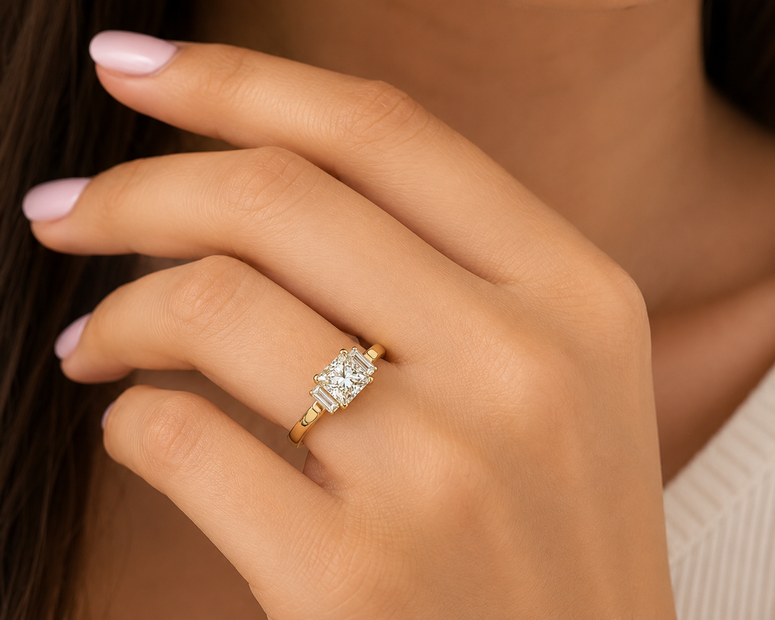 Arvlux Princess Cut Lab Grown Diamond Engagement Ring
