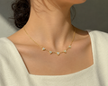 Heart Paperclip Necklace with Bezel Set Lab Grown Diamond Hearts