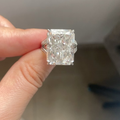 20 CT Radiant Cut Lab Grown Diamond Ring | Hidden Halo Split Shank Solitaire Engagement Ring | 14K Gold
