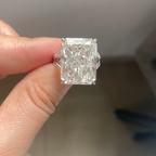 20 CT Radiant Cut Lab Grown Diamond Ring | Hidden Halo Split Shank Solitaire Engagement Ring | 14K Gold
