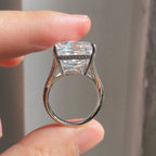 20 CT Radiant Cut Lab Grown Diamond Ring | Hidden Halo Split Shank Solitaire Engagement Ring | 14K Gold