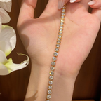 Round Bezel Set Lab Grown Diamond Tennis Bracelet | 14K Gold Lab Grown Diamond Bracelet