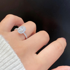 Oval Cut Halo Diamond Engagement Ring | Cathedral Pavé Band
