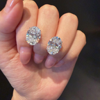Oval Lab Grown Diamond Stud Earrings | Classic Four Prong Solitaire Diamond Earrings