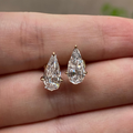 1 CT Step-Cut Pear Lab Diamond Stud Earrings in 14K Gold