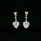 Classic Heart-Cut Lab Diamond Dangle Earrings