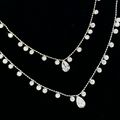 Pear Lab Grown Diamond Station Necklace | Floating Diamond Drop Necklace