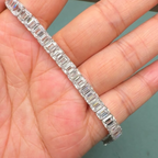 0.50 CT Each Emerald Cut Lab Grown Diamond Tennis Bracelet | Luxury 14K Gold Lab Diamond Bracelet