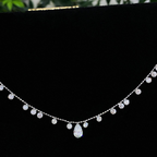 Pear Lab Grown Diamond Station Necklace | Floating Diamond Drop Necklace