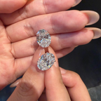 Oval Lab Grown Diamond Stud Earrings | Classic Four Prong Solitaire Diamond Earrings