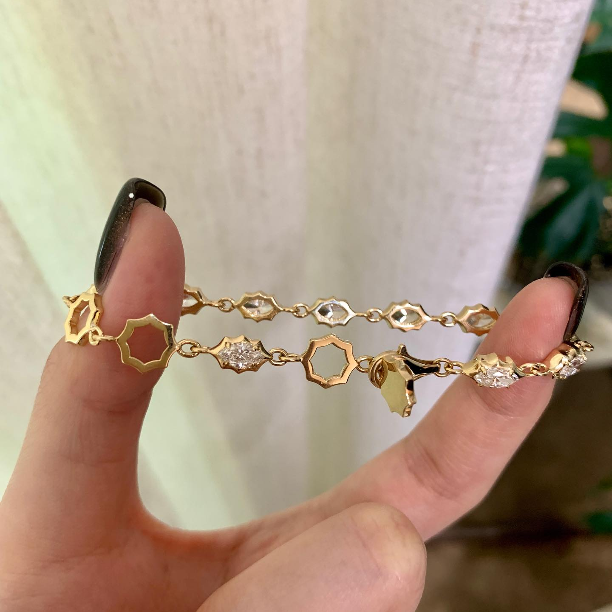Marquise Lab Grown Diamond Bracelet | Vintage Starburst Gold Tennis Bracelet