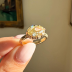 2 CT Fancy Yellow Pear Diamond Engagement Ring | Hidden Halo Rose Gold Solitaire Ring