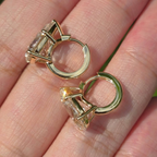 6.00 CTW Pear Shape Lab Grown Diamond Hoop Earrings with V-Prong Setting | 14K Solid Gold Luxury Earrings