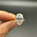 Oval Cut Lab Grown Diamond Solitaire Engagement Ring | Hidden Halo Yellow Gold Ring