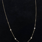 Dainty Diamond Flower Station Necklace | 14K Gold Floral Diamond Chain | Minimalist Everyday Layering Jewelry