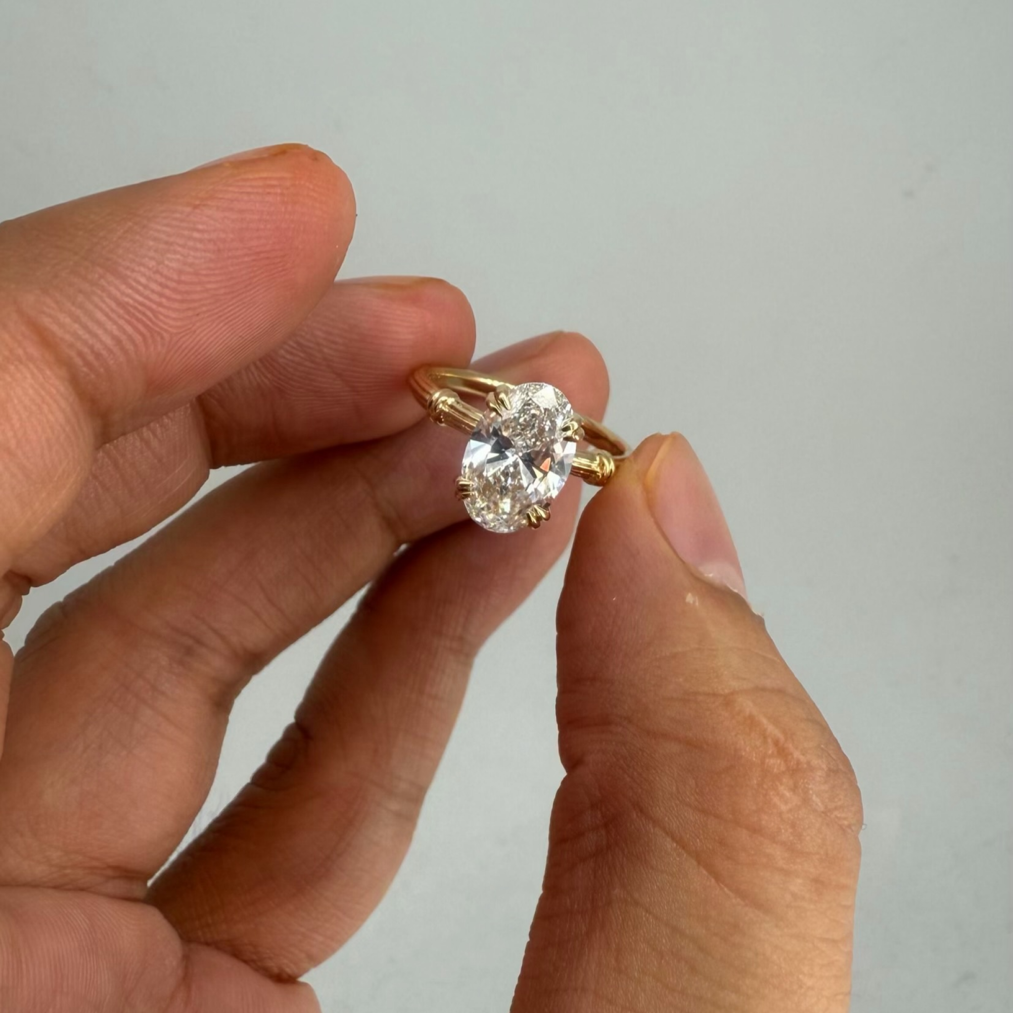 2 CT Oval Lab Grown Diamond Solitaire Engagement Ring | Classic Yellow Gold Ring