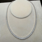 Graduated Round Lab Grown Diamond Tennis Necklace | 14K Gold Classic Tennis Necklace