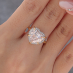 4 CT Heart Pink Lab Grown Diamond Engagement Ring with Hidden Halo | 14K Solid Gold Solitaire Ring
