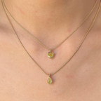 Luxury Fancy Yellow Pear Lab Diamond Bezel Pendant Necklace