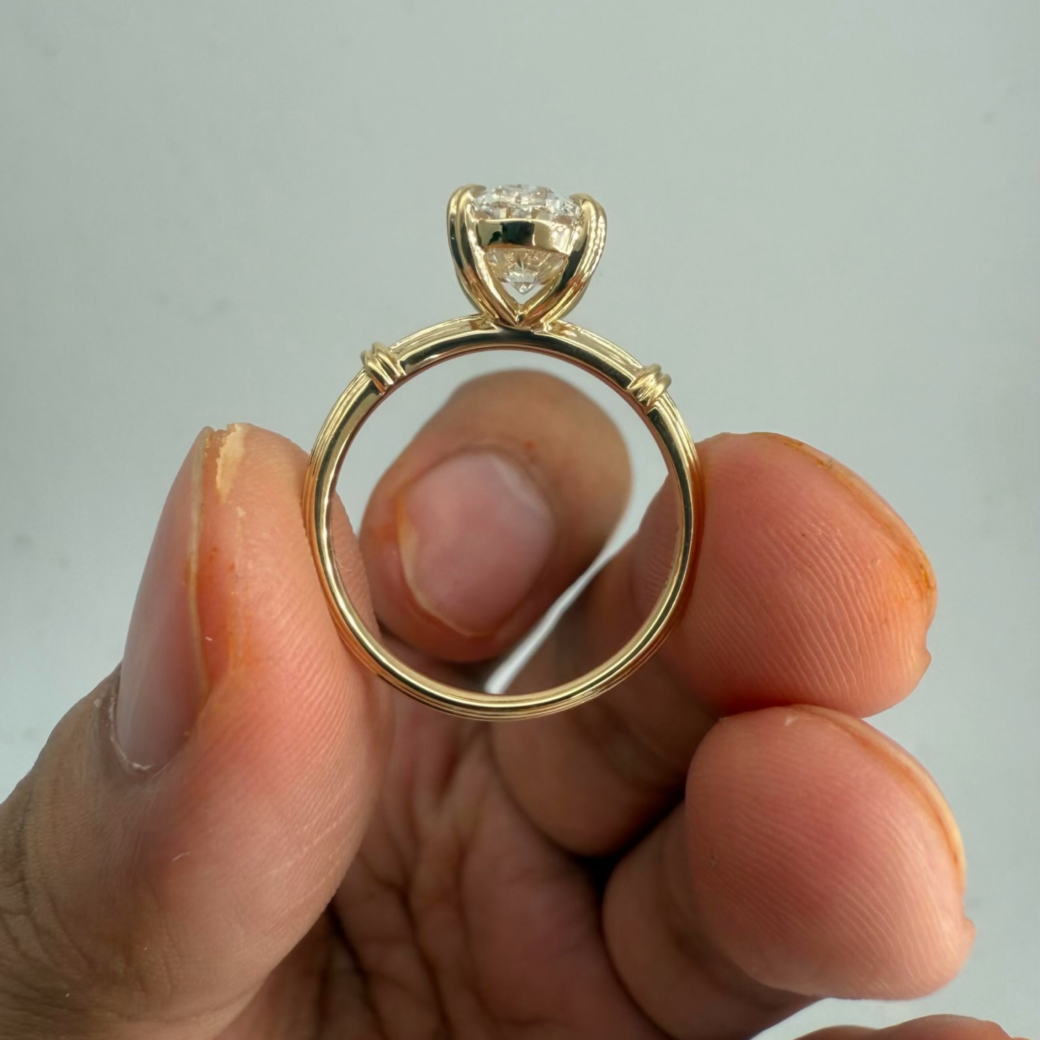 2 CT Oval Lab Grown Diamond Solitaire Engagement Ring | Classic Yellow Gold Ring