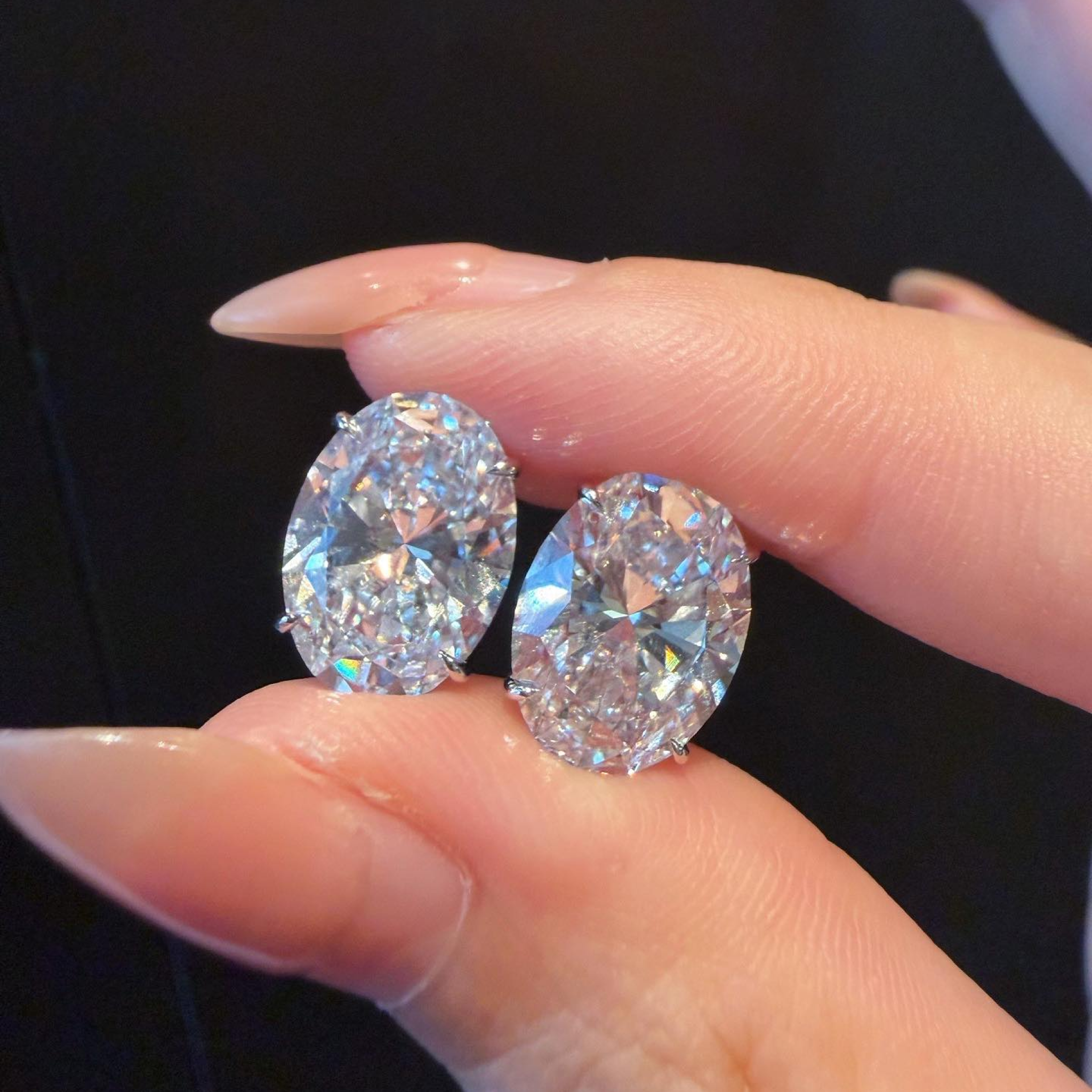 Oval Lab Grown Diamond Stud Earrings | Classic Four Prong Solitaire Diamond Earrings