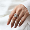 Signature 10 Ct Oval Lab Diamond Three Stone Bridal Ring