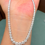 Graduated Round Lab Grown Diamond Tennis Necklace | 14K Gold Classic Tennis Necklace