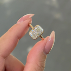 3 carats Radiant Cut Diamond Bezel Ring