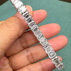 0.50 CT Each Emerald Cut Lab Grown Diamond Tennis Bracelet | Luxury 14K Gold Lab Diamond Bracelet