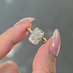 3 carats Radiant Cut Diamond Bezel Ring