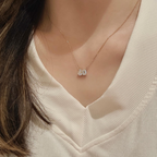 Emerald & Pear-Cut Lab Grown Diamond Toi et Moi Necklace
