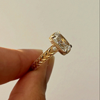 2 CT Radiant Cut Lab Grown Diamond Vintage Engagement Ring | Milgrain Bezel, Hand Engraved 14K Solid Gold Ring