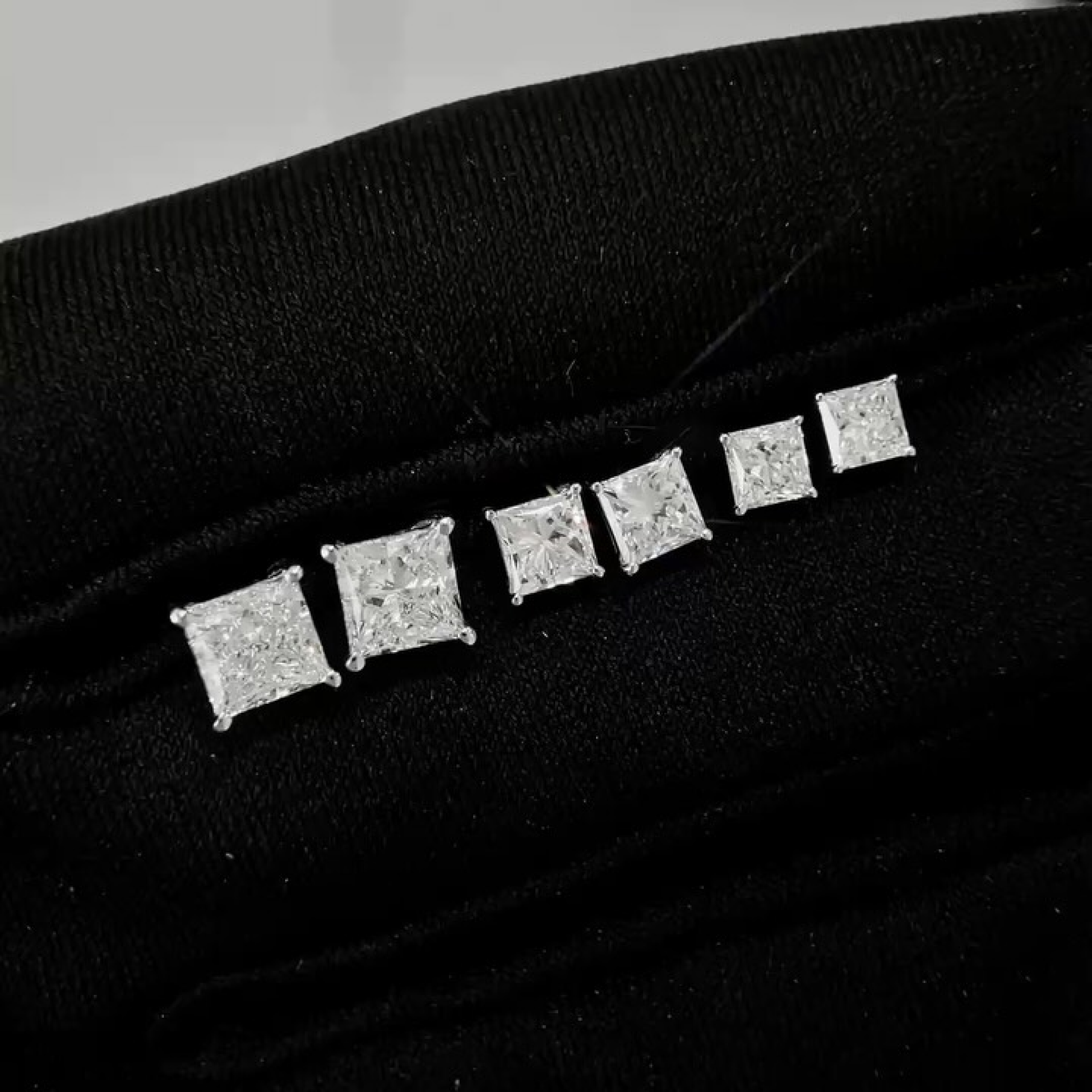 Princess-Cut Lab Grown Diamond Solitaire Stud Earrings in Four-Prong Basket Setting