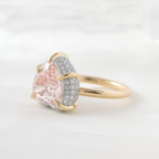 4 CT Heart Pink Lab Grown Diamond Engagement Ring with Hidden Halo | 14K Solid Gold Solitaire Ring