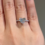 2 carats Heart Cut Diamond with Micro Pave Solitaire Ring