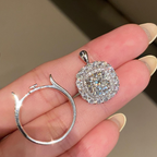 2 CT Cushion Cut Lab Grown Diamond Halo Engagement Ring | Double Halo Pave Bridal Ring | 14K Gold Fine Jewelry