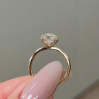 2 Carats Pear Cut Diamond Solitaire with Hidden Halo Setting