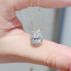2 CT Pear-Cut Lab Diamond Pendant Necklace with Round Diamond Halo