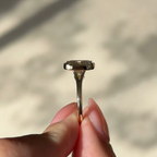 3 carats Elongated Cushion cut Tapered band with slim bezel ring