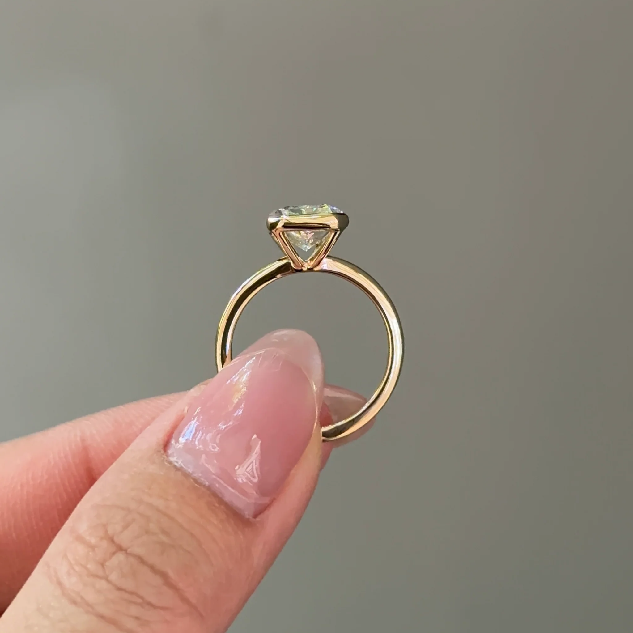 3 carats Radiant Cut Diamond Bezel Ring