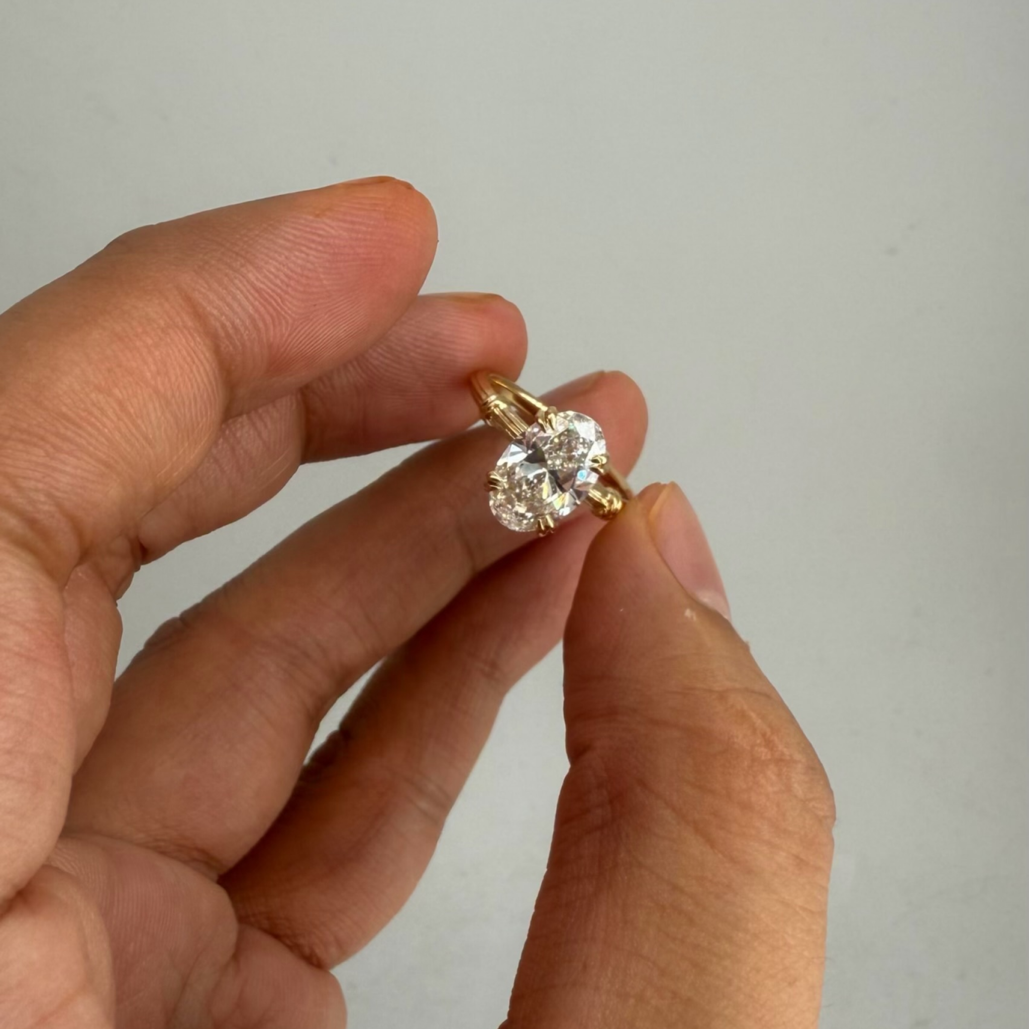 2 CT Oval Lab Grown Diamond Solitaire Engagement Ring | Classic Yellow Gold Ring