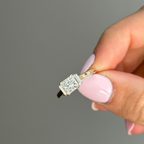 Princess Cut Lab Grown Diamond Engagement Ring with Baguette Side Stones