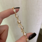 Marquise Lab Grown Diamond Bracelet | Vintage Starburst Gold Tennis Bracelet