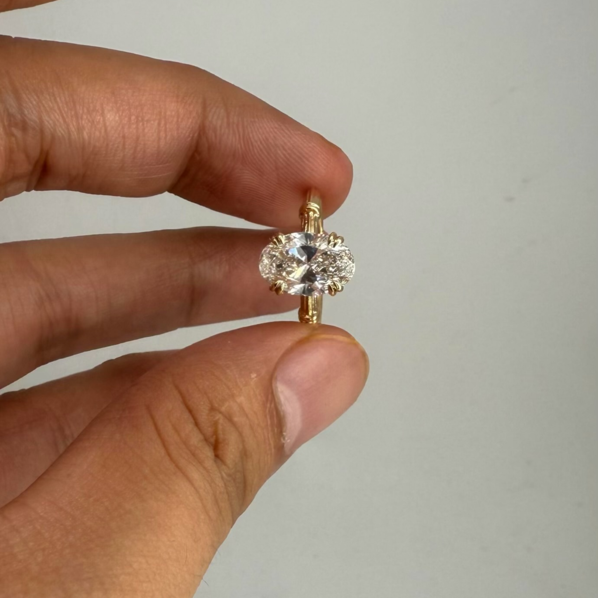2 CT Oval Lab Grown Diamond Solitaire Engagement Ring | Classic Yellow Gold Ring