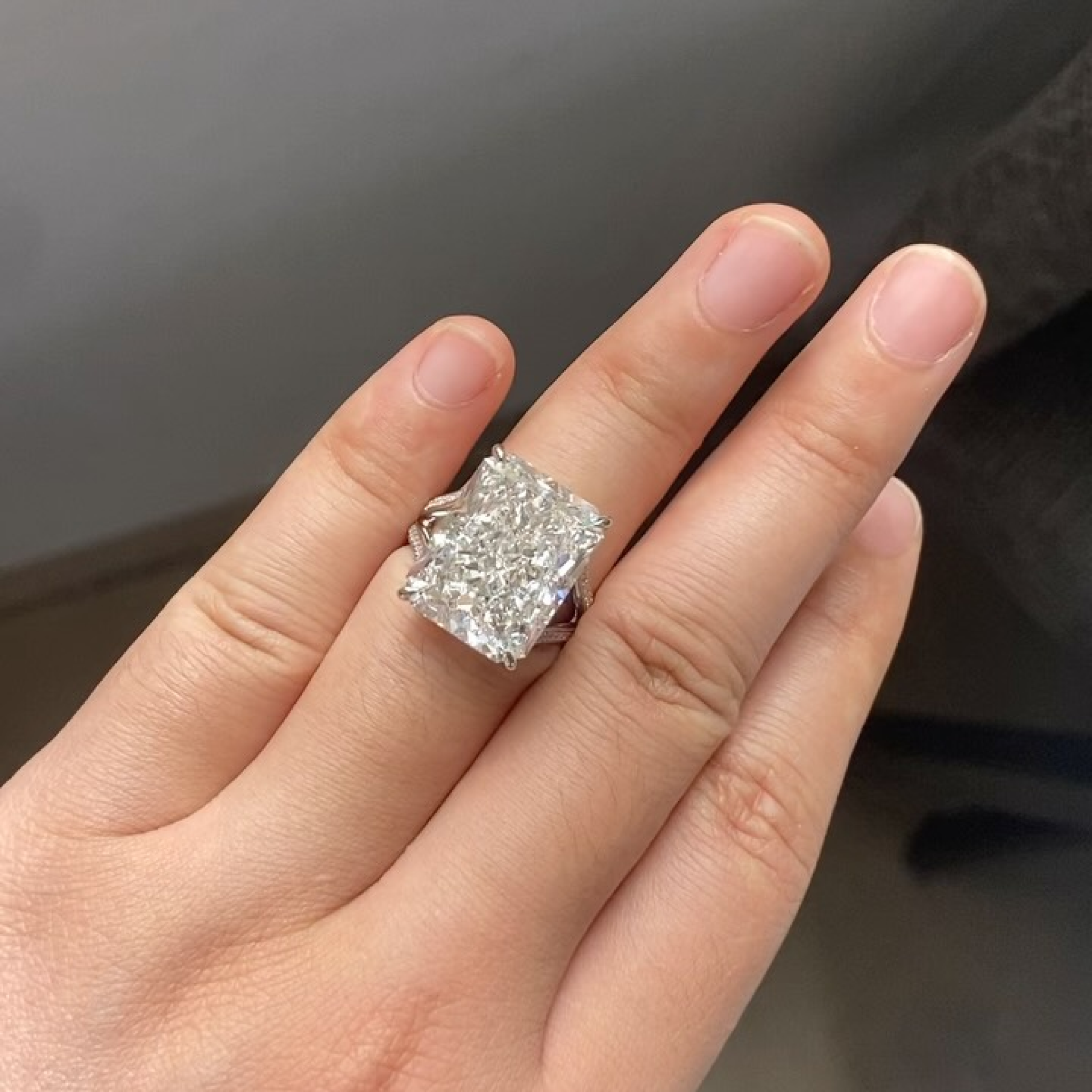 20 CT Radiant Cut Lab Grown Diamond Ring | Hidden Halo Split Shank Solitaire Engagement Ring | 14K Gold
