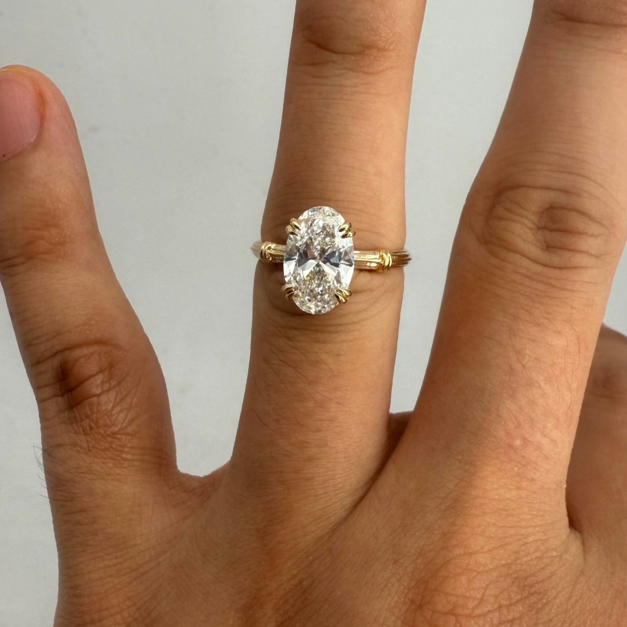 2 CT Oval Lab Grown Diamond Solitaire Engagement Ring | Classic Yellow Gold Ring
