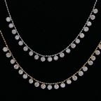 Round Lab Grown Diamond Station Drop Necklace | Dainty Floating Diamond Necklace