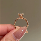 2 carats Oval Cut Diamond with Micro Pave Solitaire Ring