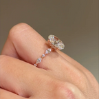 2 carats Oval Cut Diamond with Micro Pave Solitaire Ring